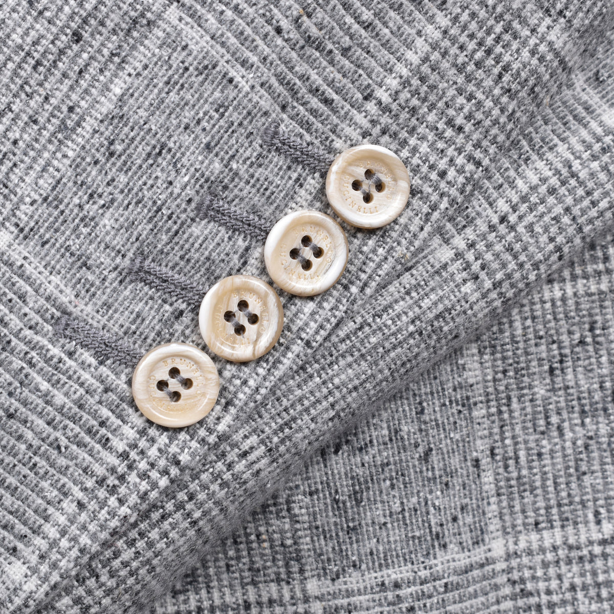 BRUNELLO CUCINELLI MEN'S GREY WOOL DOUBLE BREASTED BLAZER