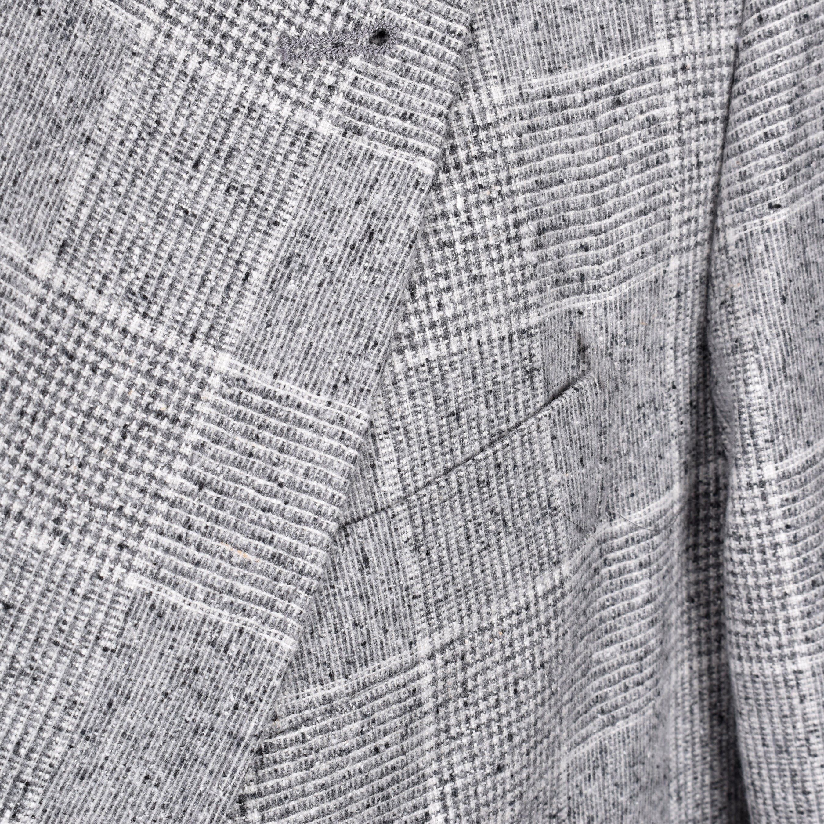 BRUNELLO CUCINELLI MEN'S PEARL GREY WOOL DOUBLE-BREASTED BLAZER