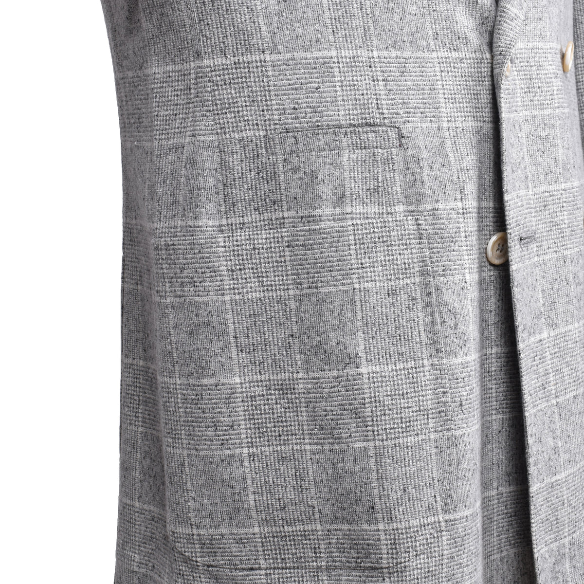 BRUNELLO CUCINELLI MEN'S GREY WOOL DOUBLE BREASTED BLAZER