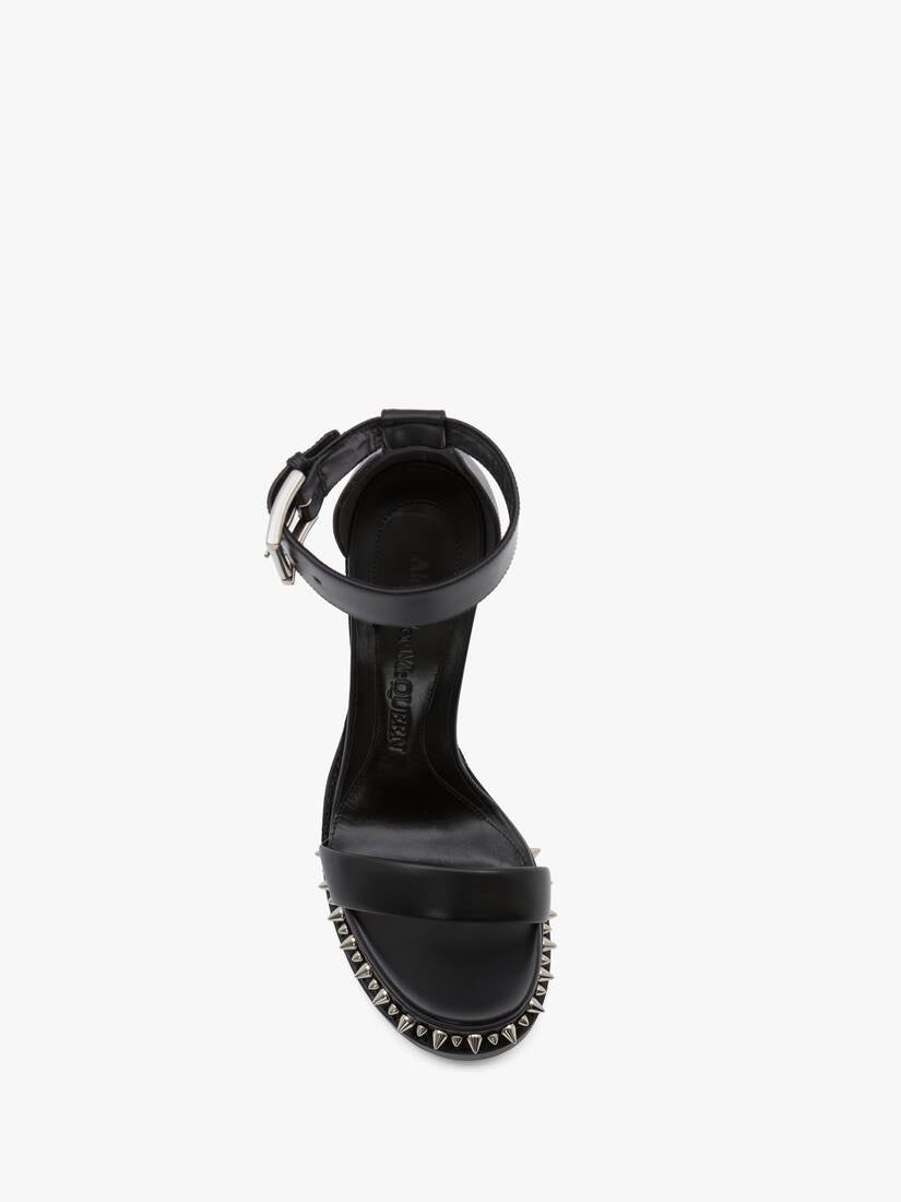 Alexander McQueen  Punk Stud Platform Sandal in Black/silver
