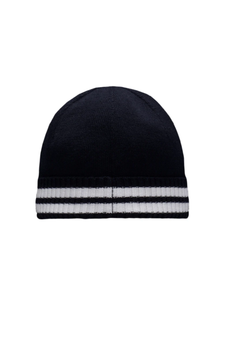 Moncler BERRETTO TRICOT Baby Knit Hat In Black
