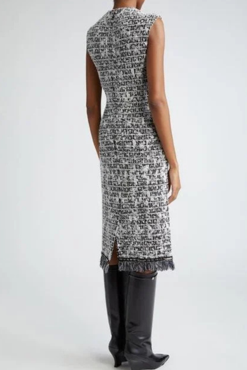 Givenchy Knit Short Chain Dress_Black/White