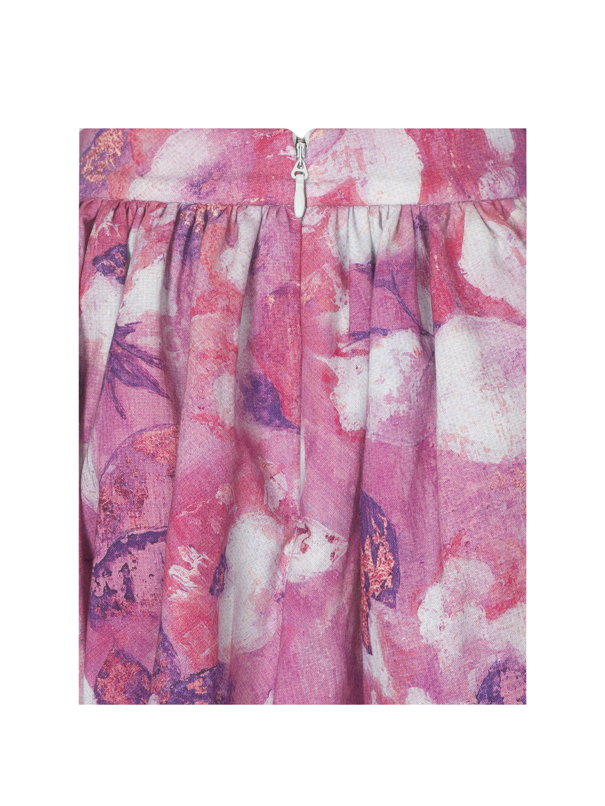 Xalina Blooming Magenta Linen Low-Rise Midi Skirt