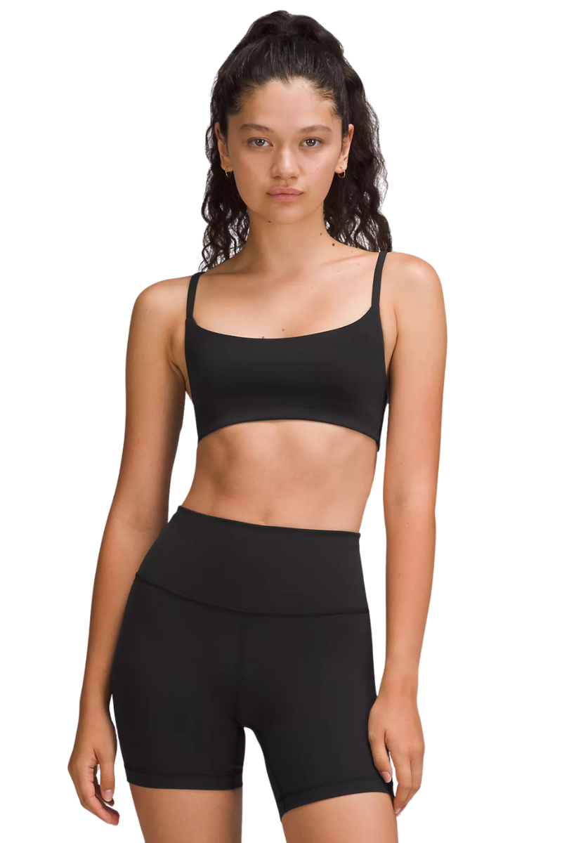 Lululemon Wunder Train Strappy Racer Bra A/B  In BLK