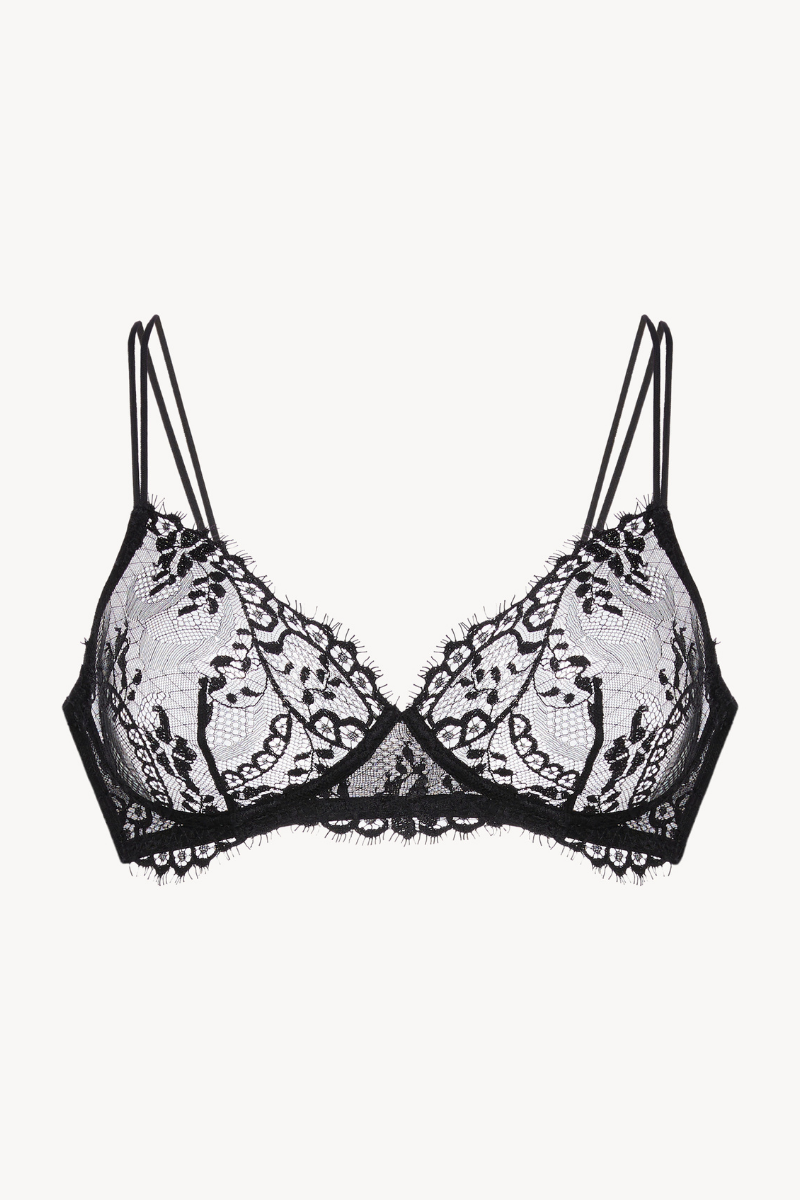 La Perla Black non-wired Leavers lace bra