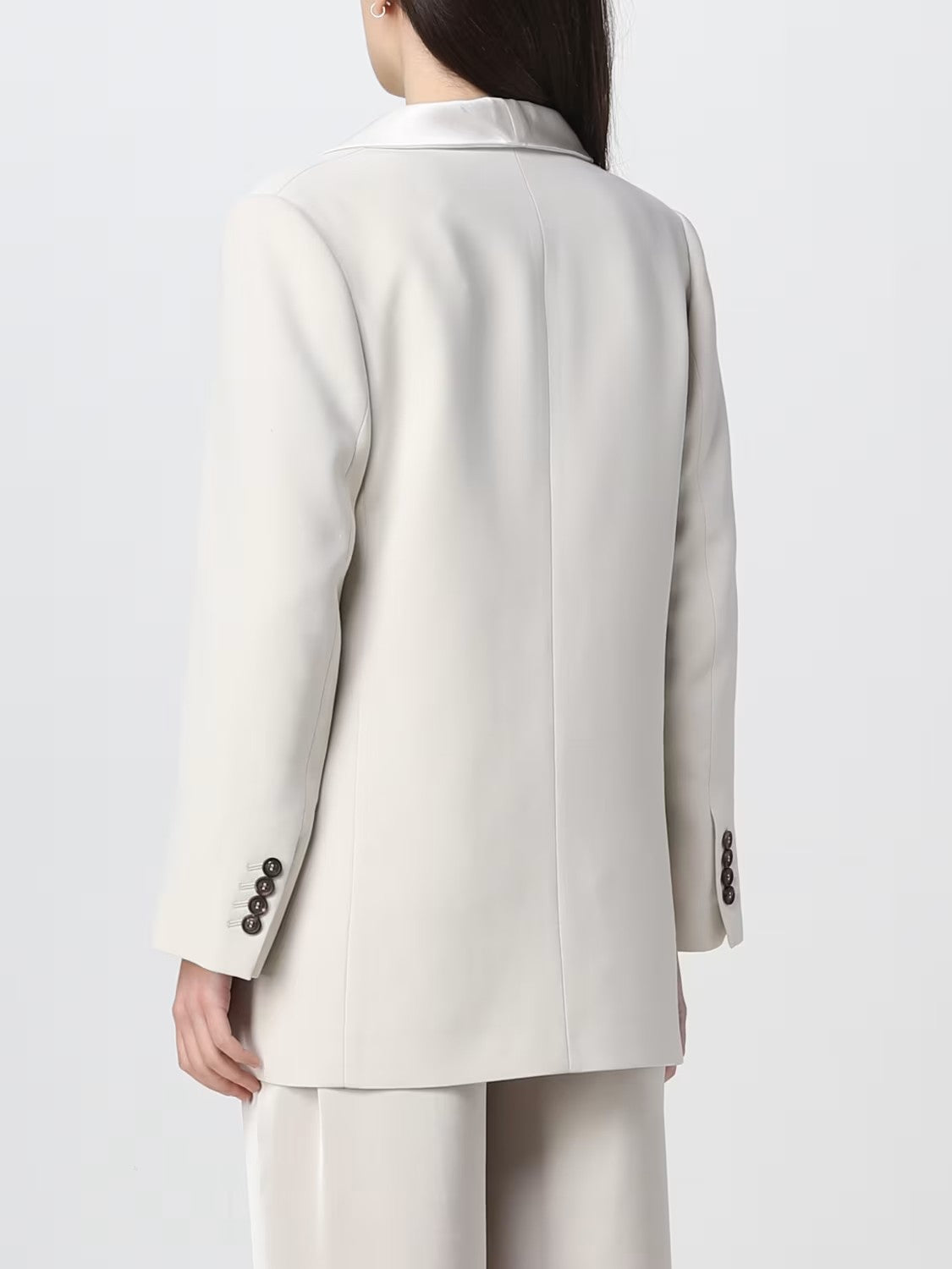 BRUNELLO CUCINELLI WOMEN'S MILK DOUBLE-BREASTED BLAZER