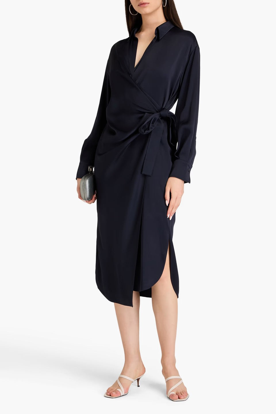 BRUNELLO CUCINELLI WOMEN'S DEEP OCEAN WRAP DRESS
