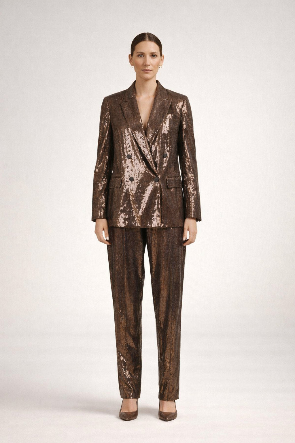 BRUNELLO CUCINELLI WOMEN'S PINE CONE SILK BLEND SEQUIN SUIT