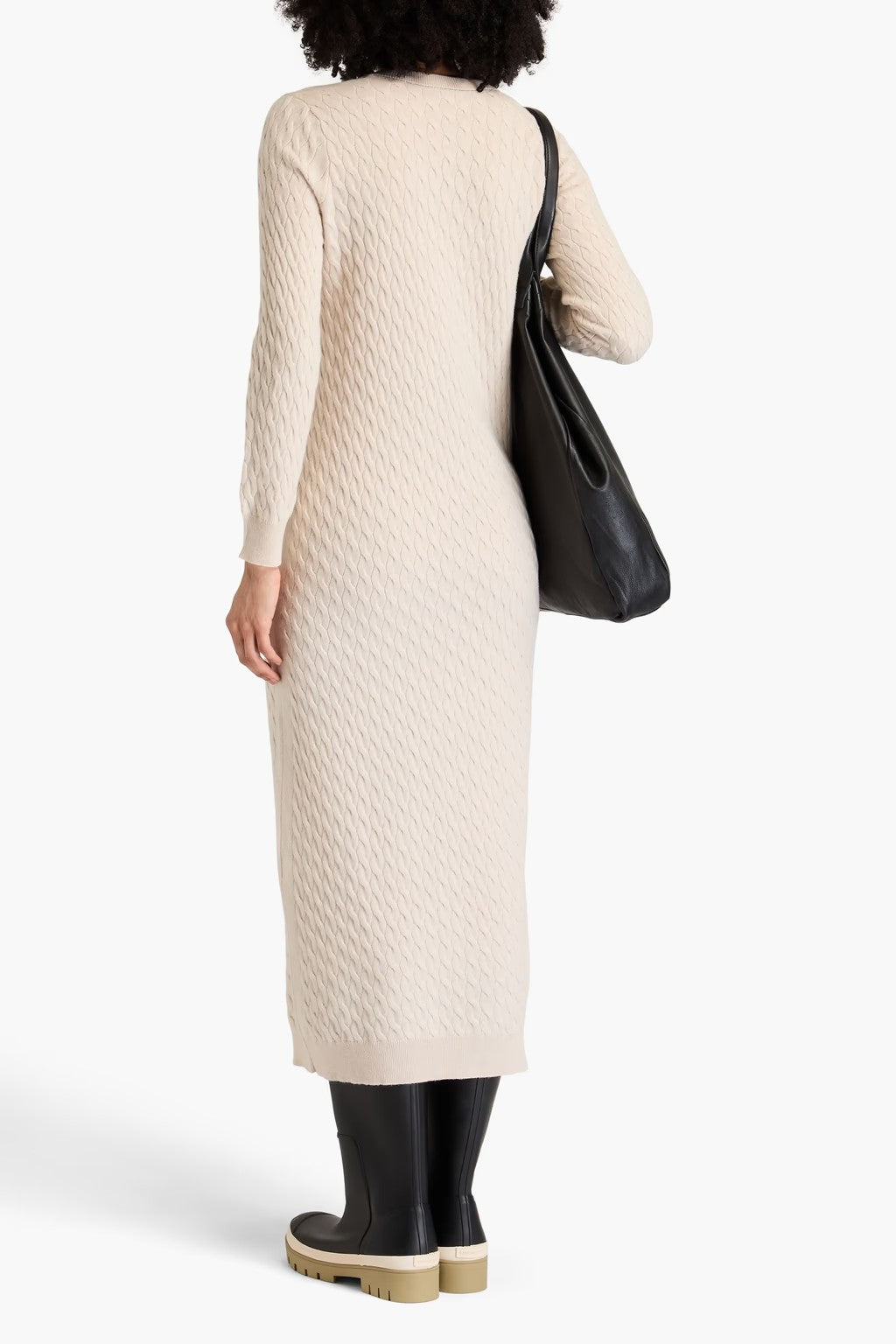 BRUNELLO CUCINELLI WOMEN'S BEIGE WOOL SILK KNIT DRESS