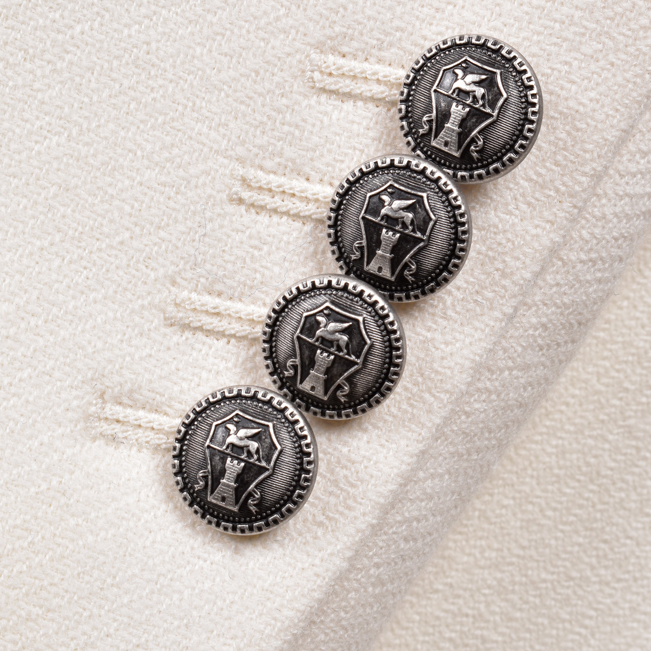 BRUNELLO CUCINELLI MEN'S OFF WHITE WOOL DOUBLE BREASTED BLAZER