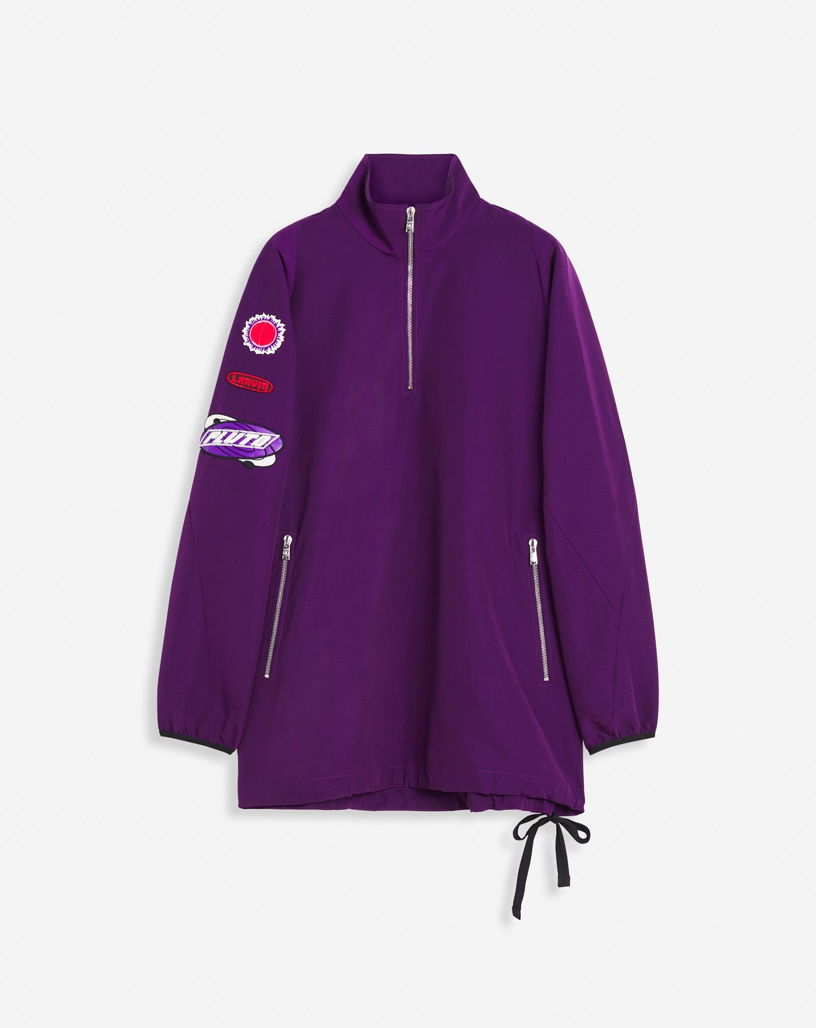 LANVIN MEN'S PURPLE ZIPPED JACKET WITH PATCHES