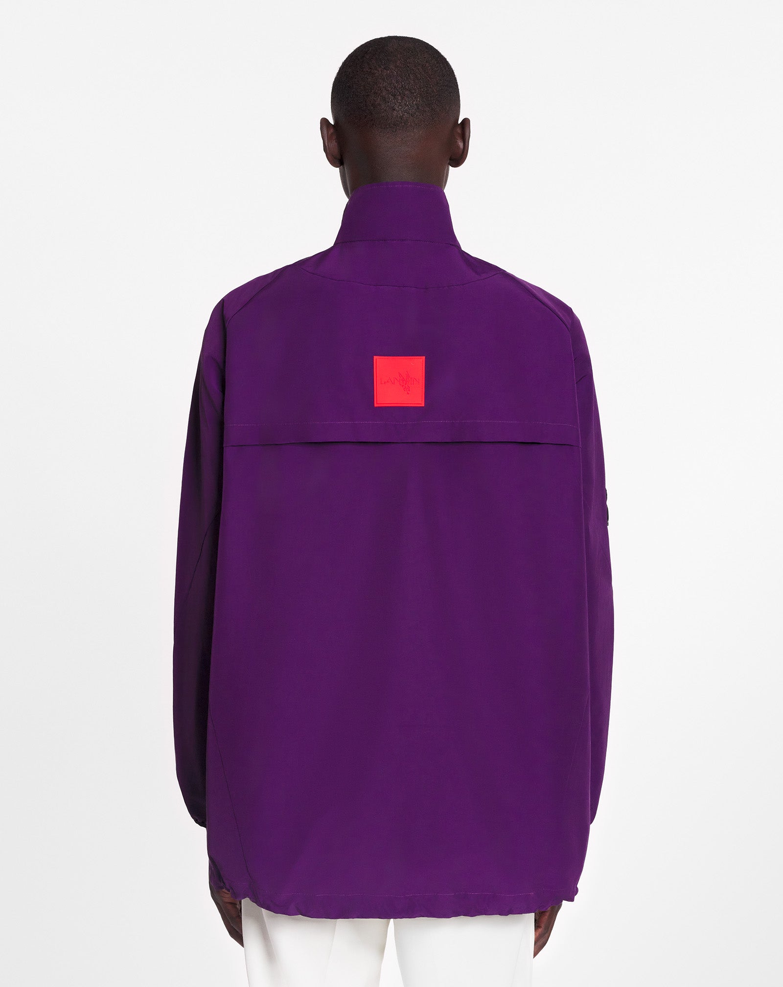 LANVIN MEN'S PURPLE ZIPPED JACKET WITH PATCHES
