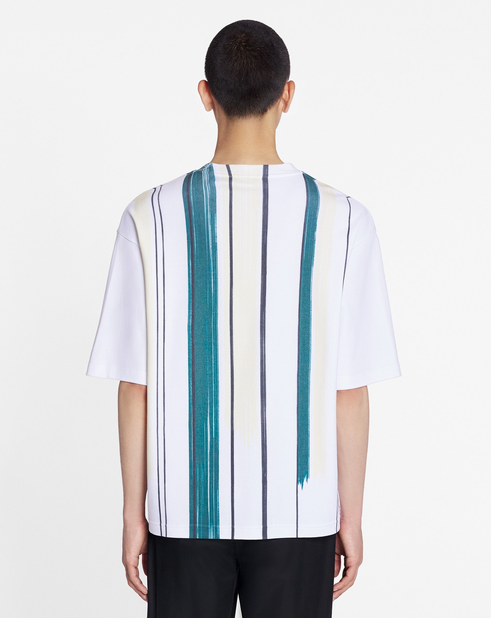 LANVIN MEN'S WHITE PRINTED OVERSIZED T-SHIRT