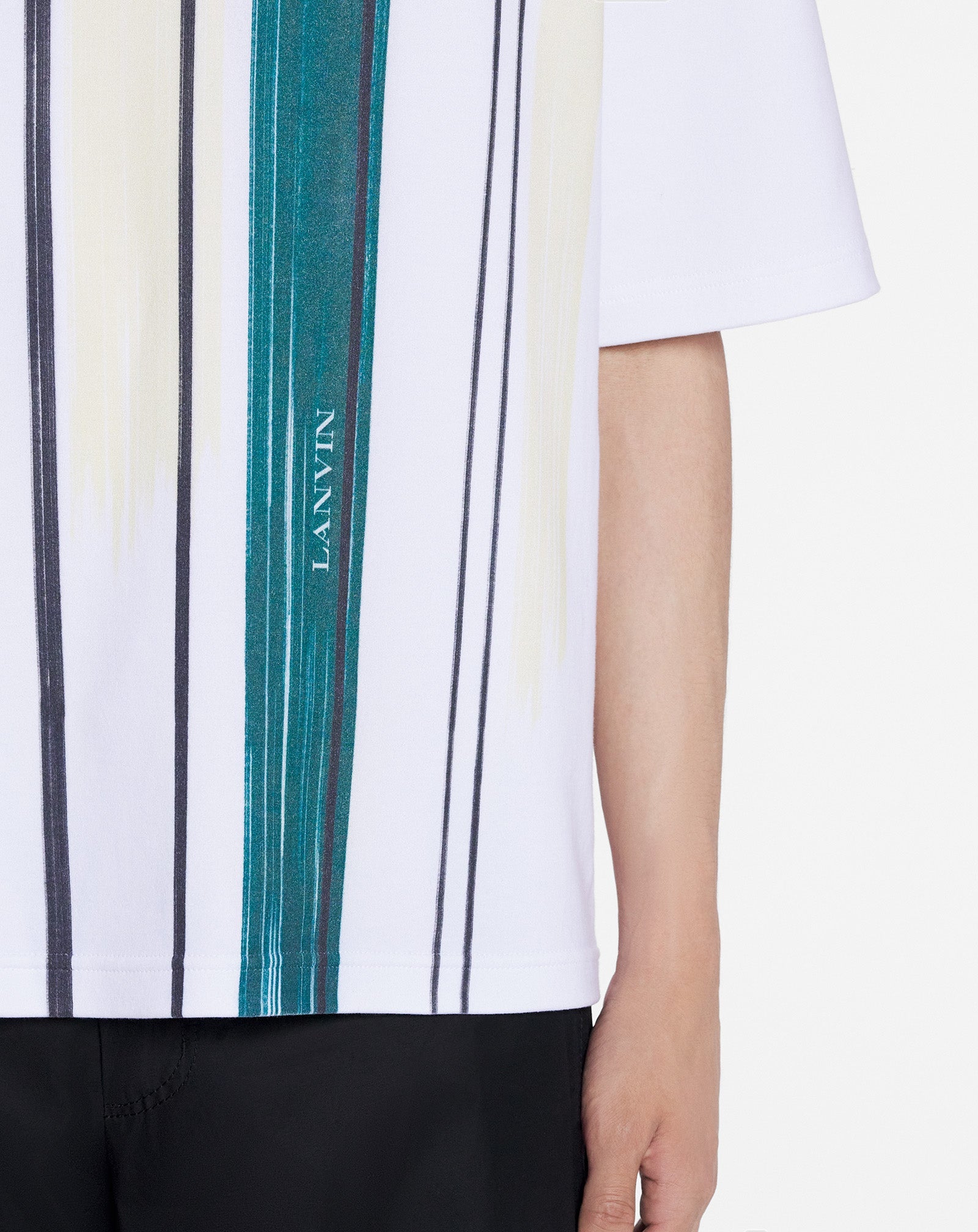 LANVIN MEN'S WHITE PRINTED OVERSIZED T-SHIRT