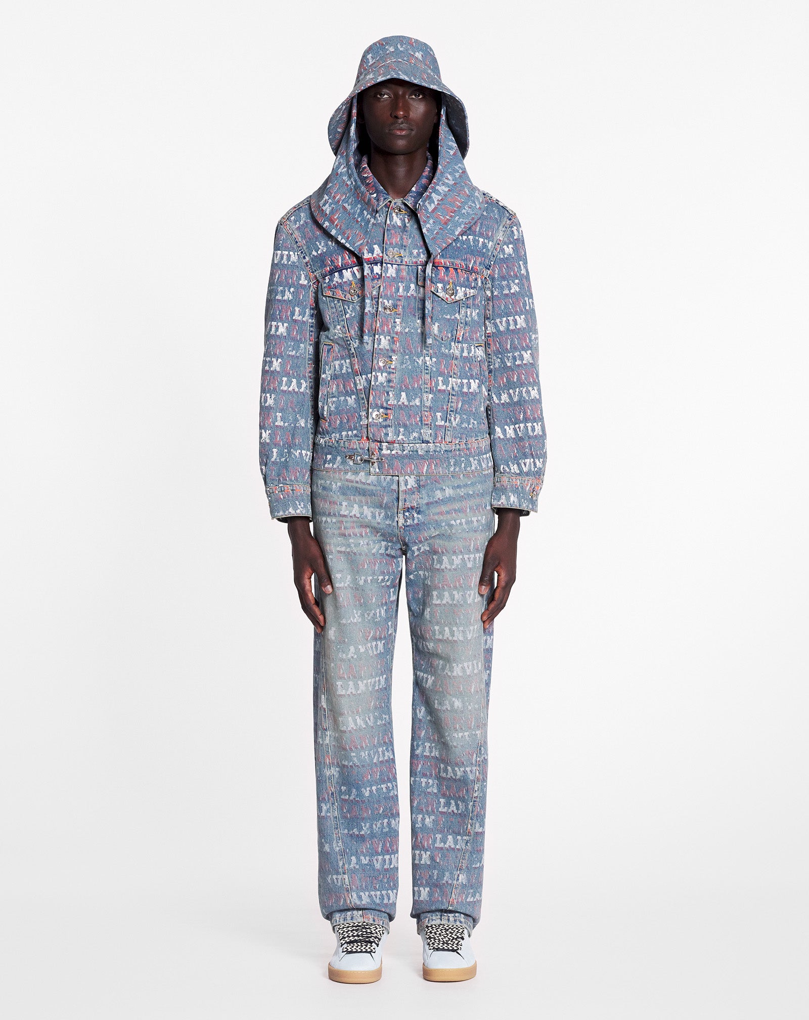 LANVIN UNISEX'S LIGHT BLUE DENIM JACKET WITH LOGO