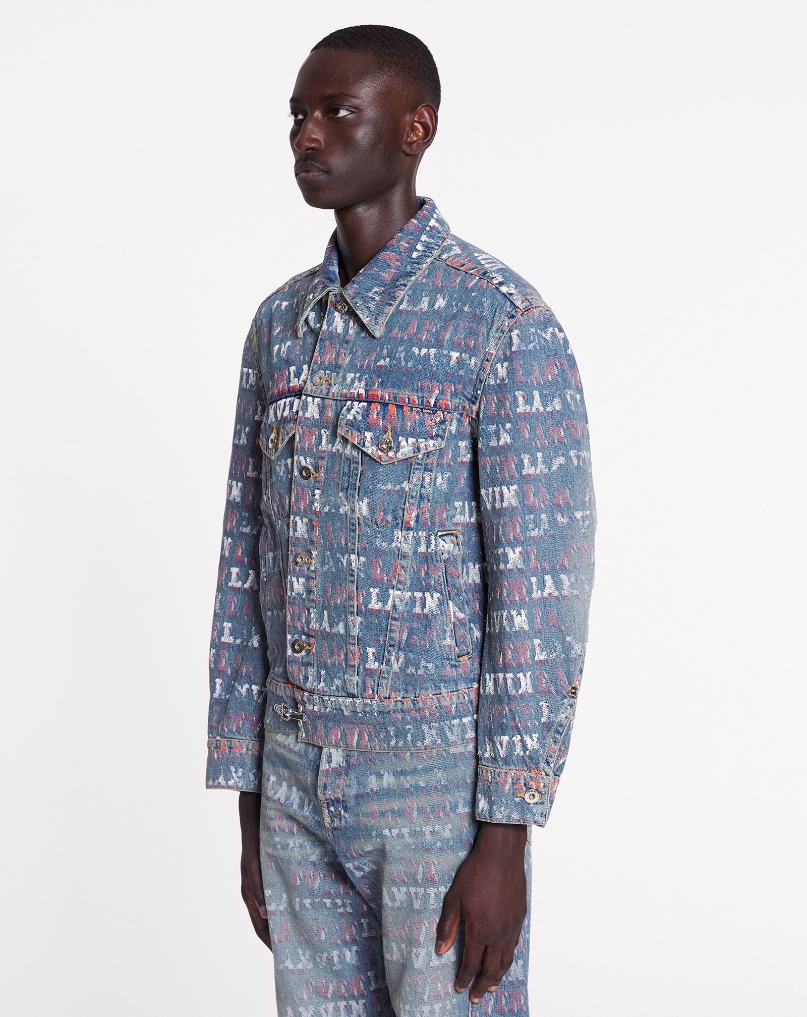 LANVIN UNISEX'S LIGHT BLUE DENIM JACKET WITH LOGO