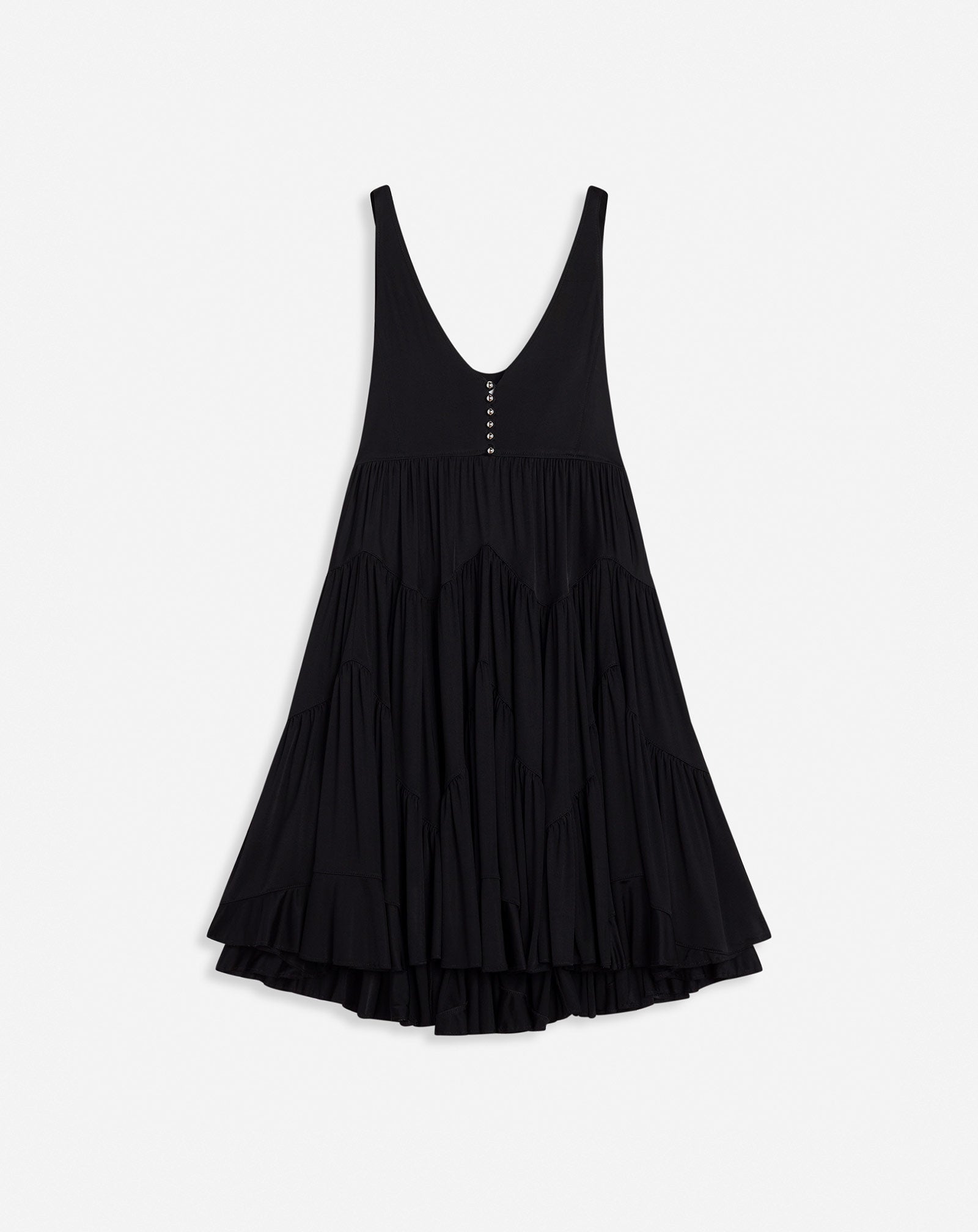 LANVIN WOMEN'S BLACK SLEEVELESS GATHERED SHORT DRESS