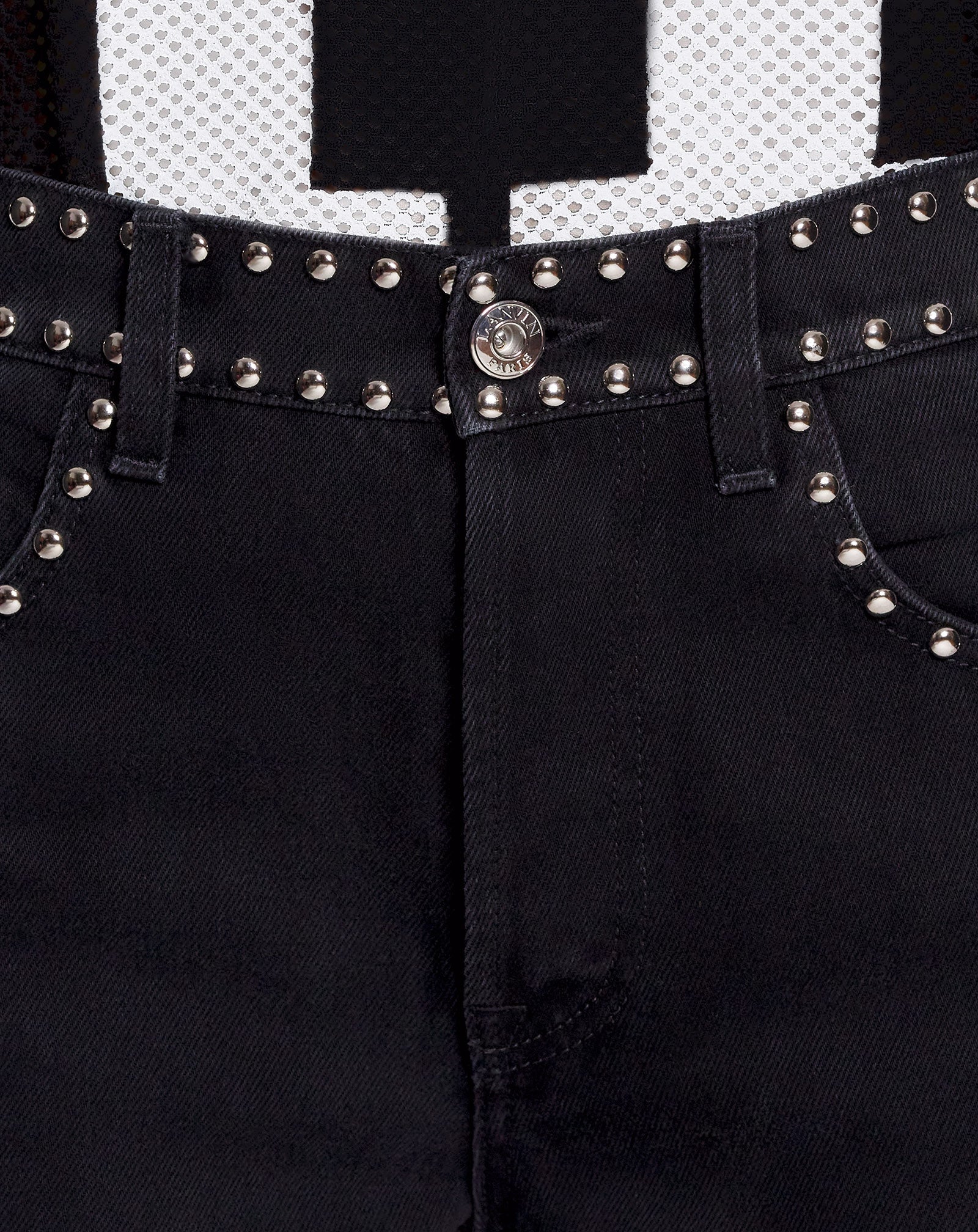 LANVIN WOMEN'S BLACK FLARE TROUSERS WITH STUDS