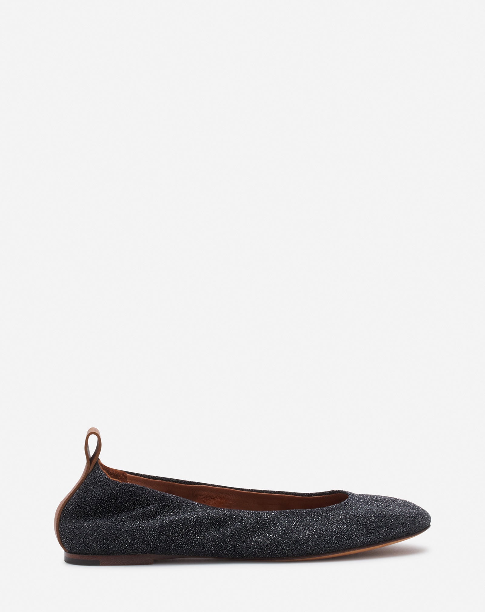 LANVIN WOMEN'S BLACK LEATHER BALLERINA FLATS