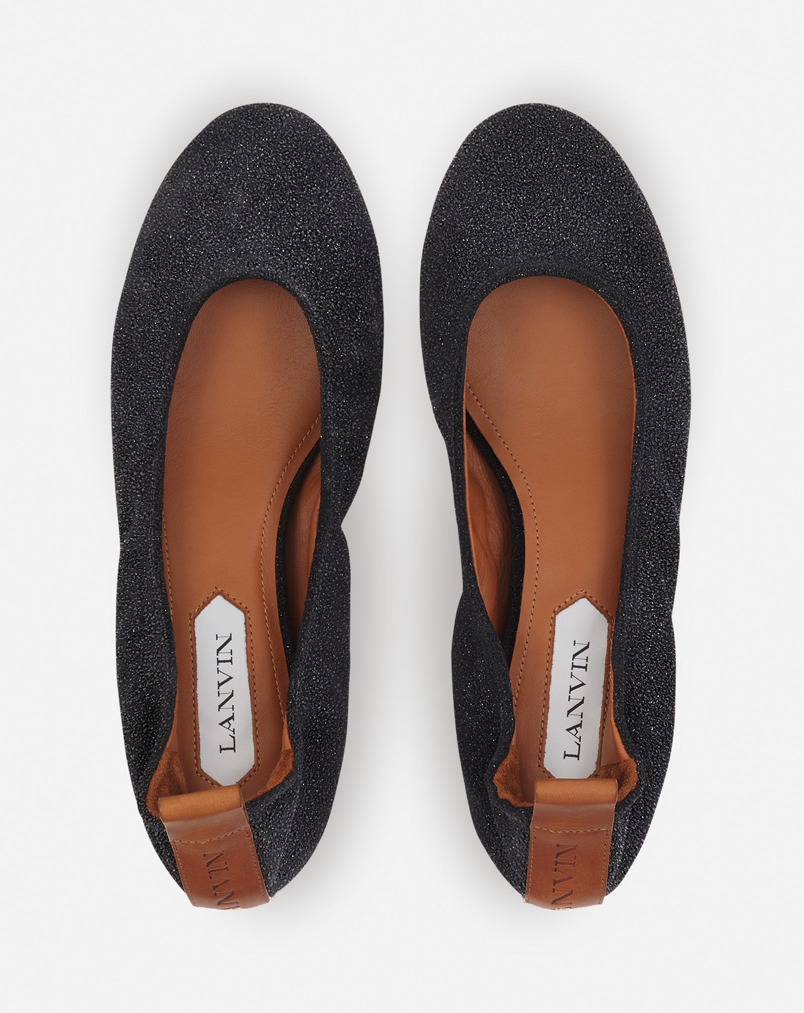 LANVIN WOMEN'S BLACK LEATHER BALLERINA FLATS