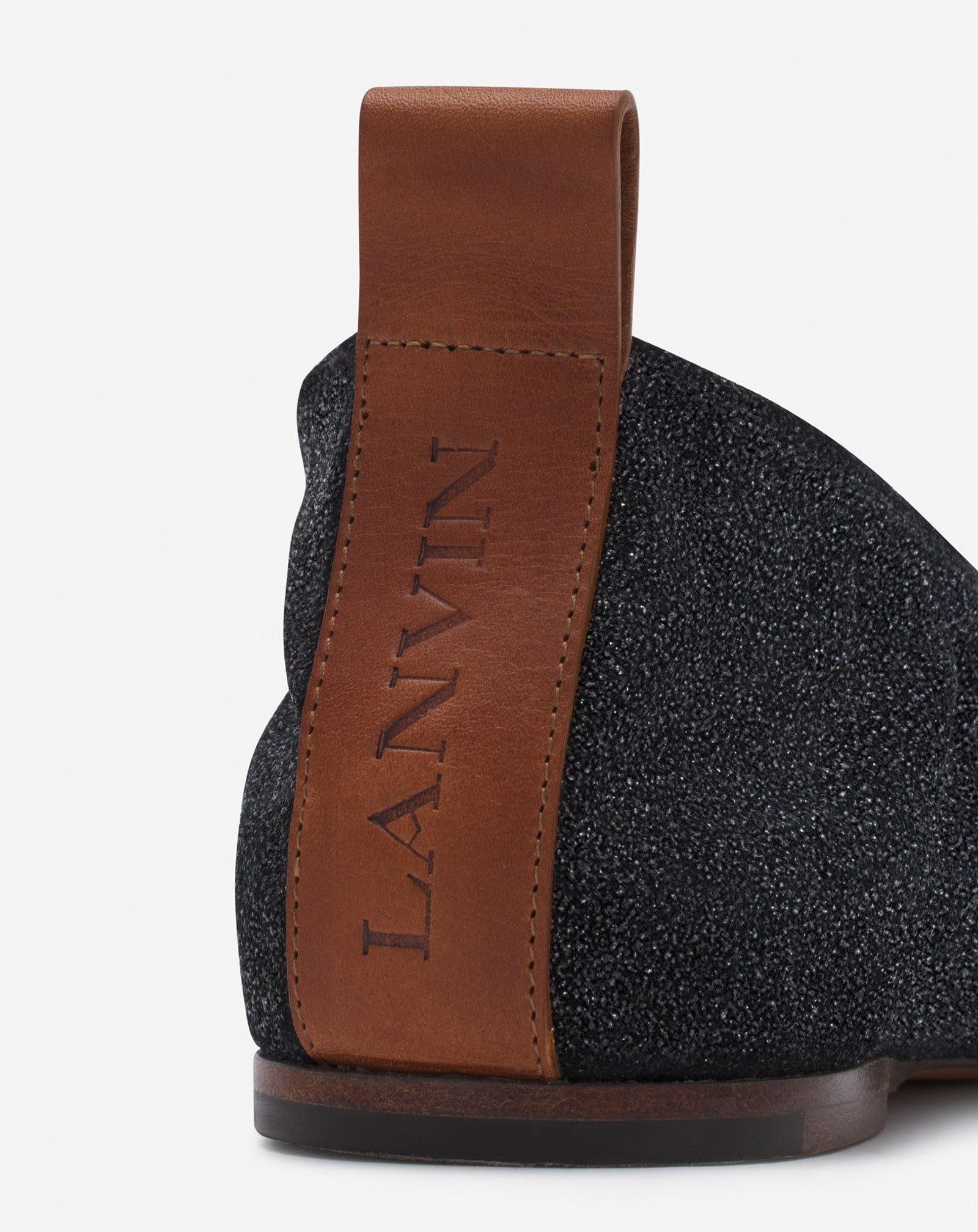 LANVIN WOMEN'S BLACK LEATHER BALLERINA FLATS