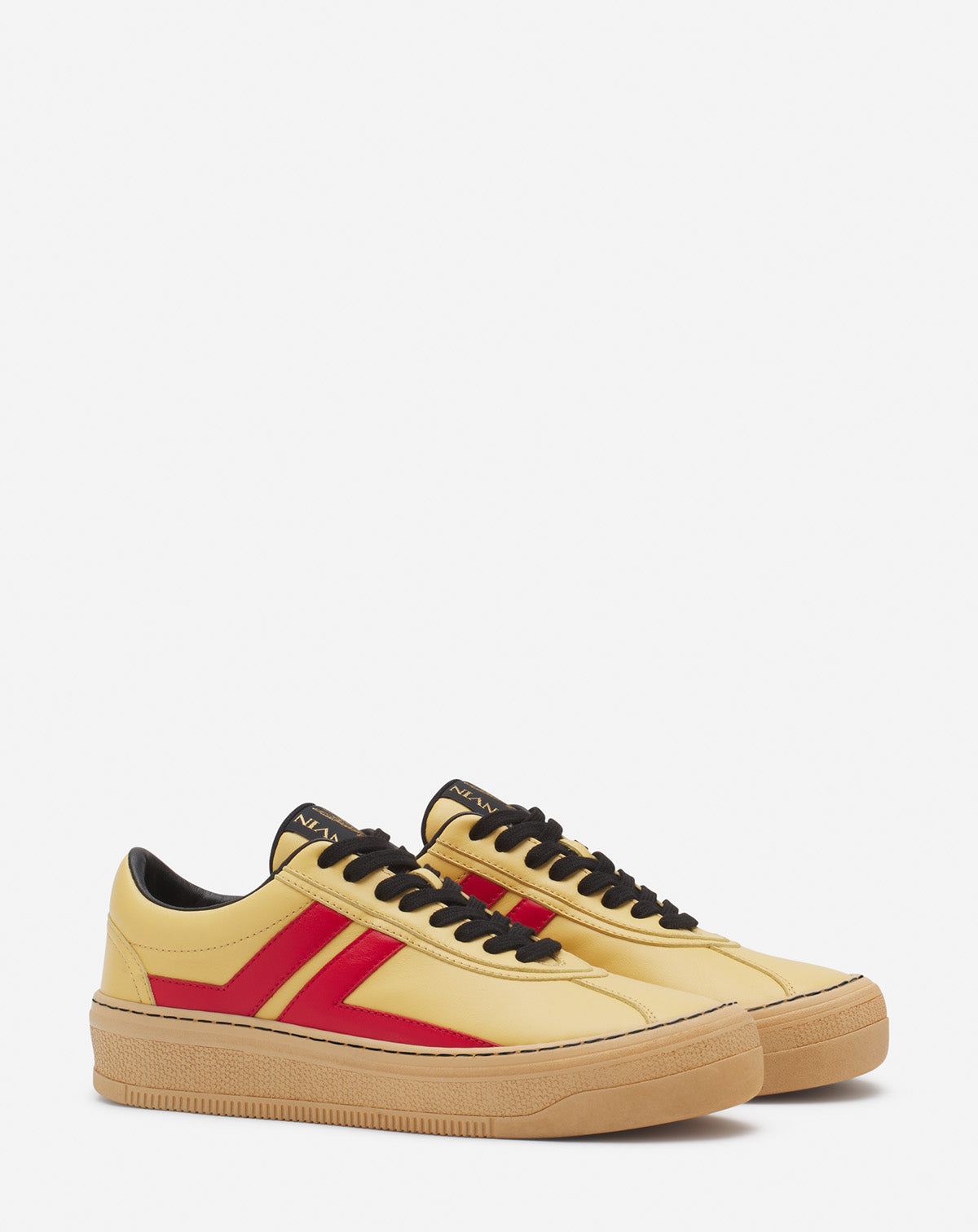 LANVIN WOMEN'S YELLOW RED LEATHER SNEAKERS