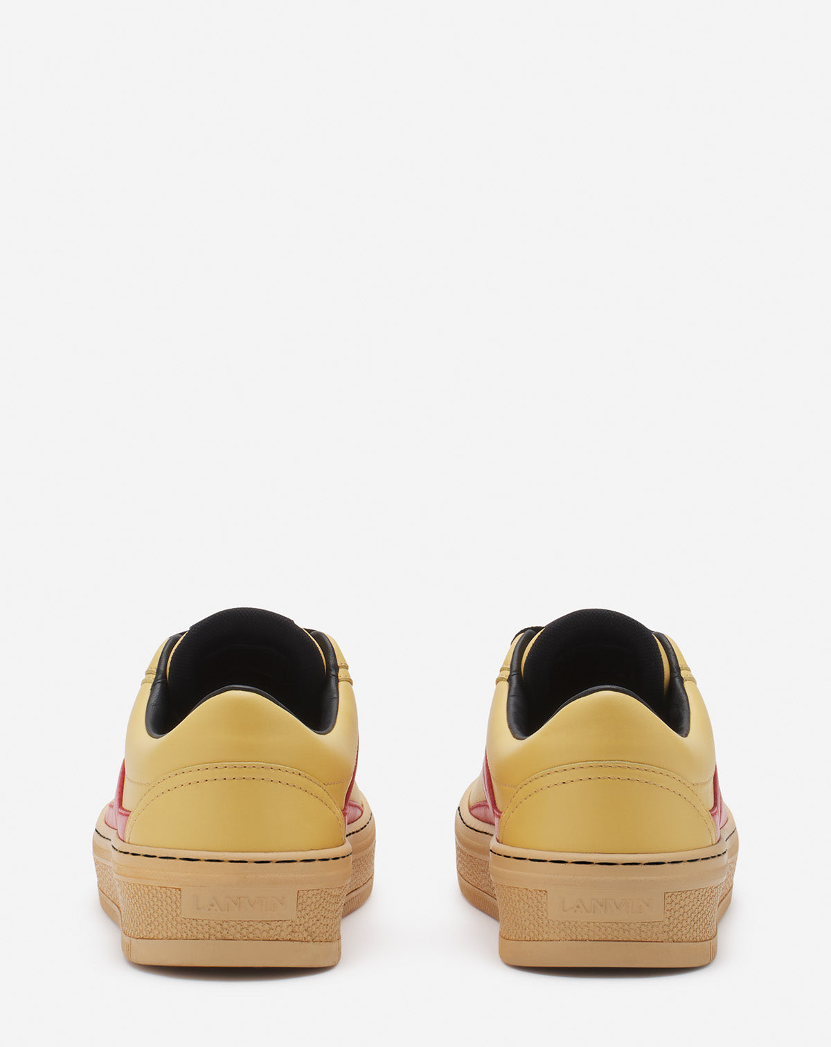 LANVIN WOMEN'S YELLOW RED LEATHER SNEAKERS