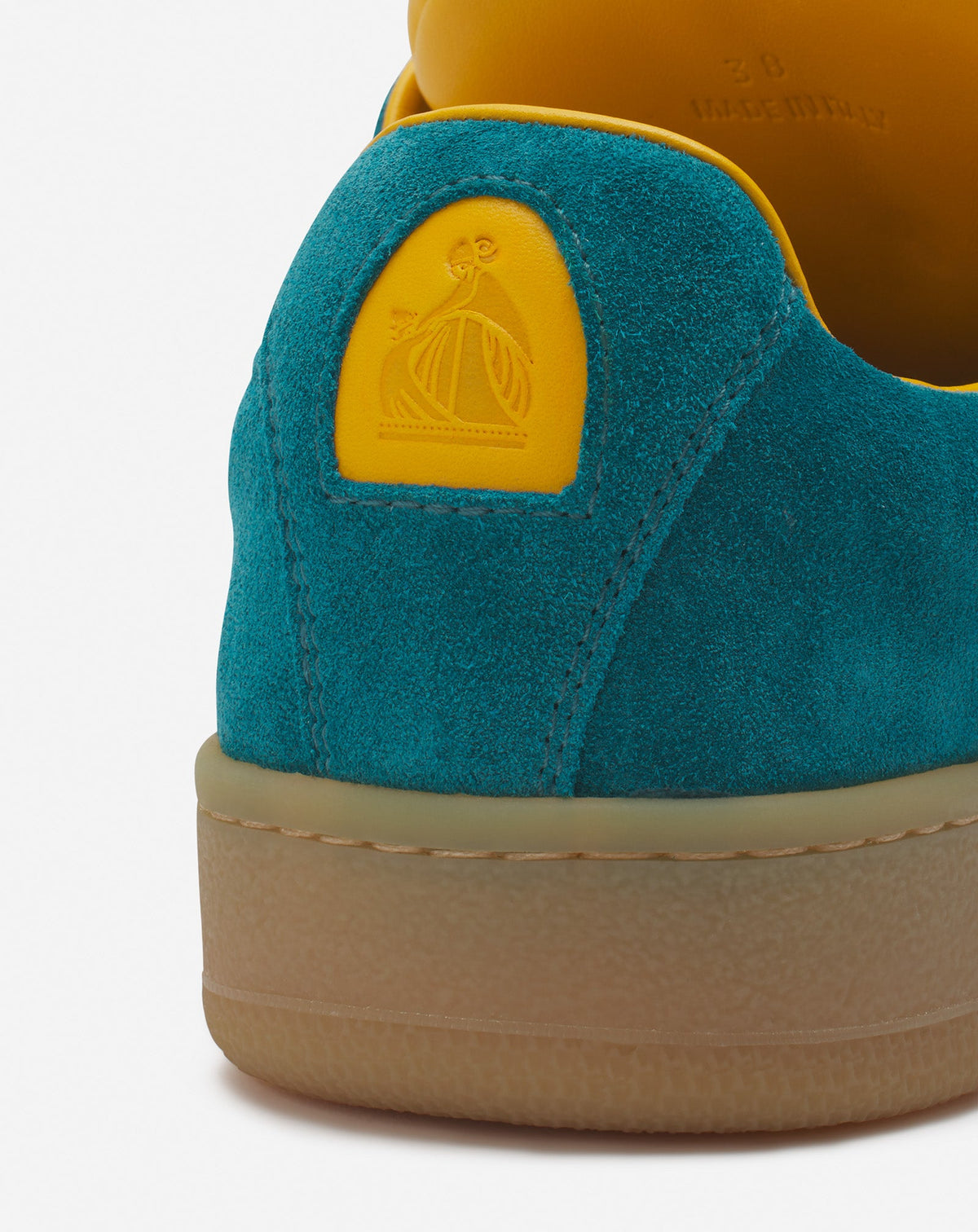LANVIN WOMEN'S DARK BLUE YELLOW SUEDE SNEAKERS