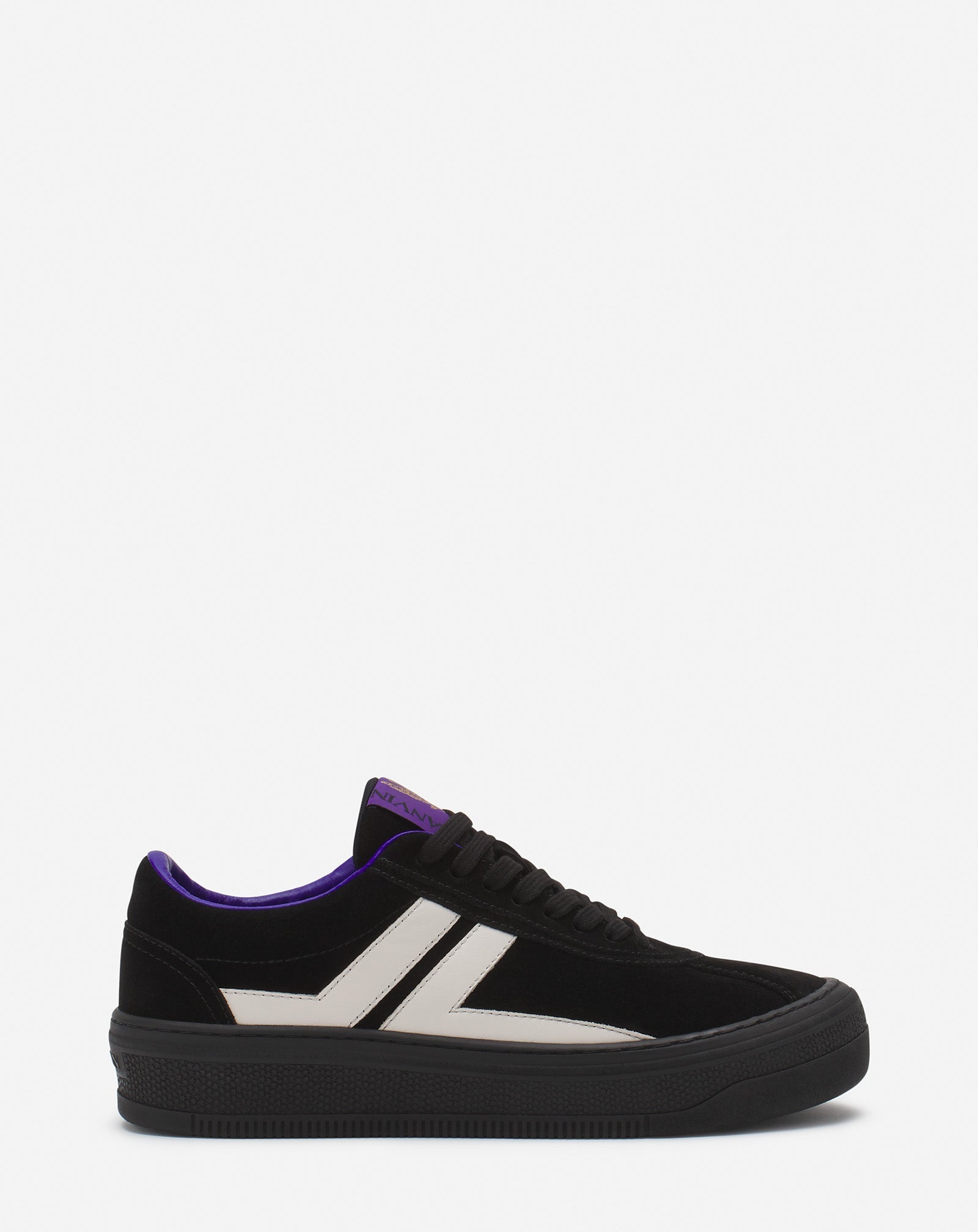 LANVIN WOMEN'S BLACK AND WHITE HIGH-SOLE SNEAKERS