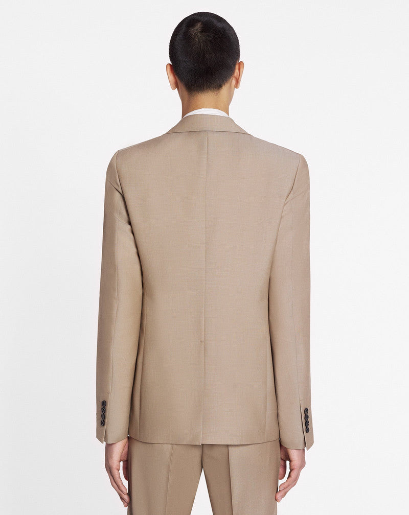 LANVIN MEN'S BEIGE WOOL SINGLE-BREASTED JACKET