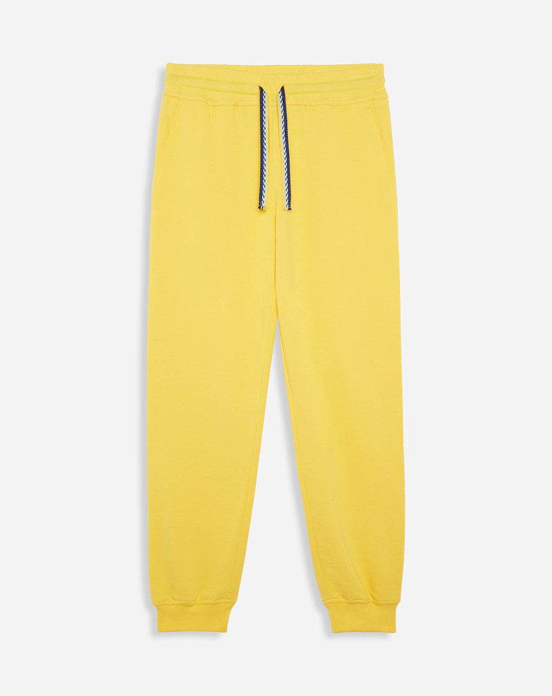 LANVIN MEN'S YELLOW KNIT JOGGERS WITH DRAWSTRING