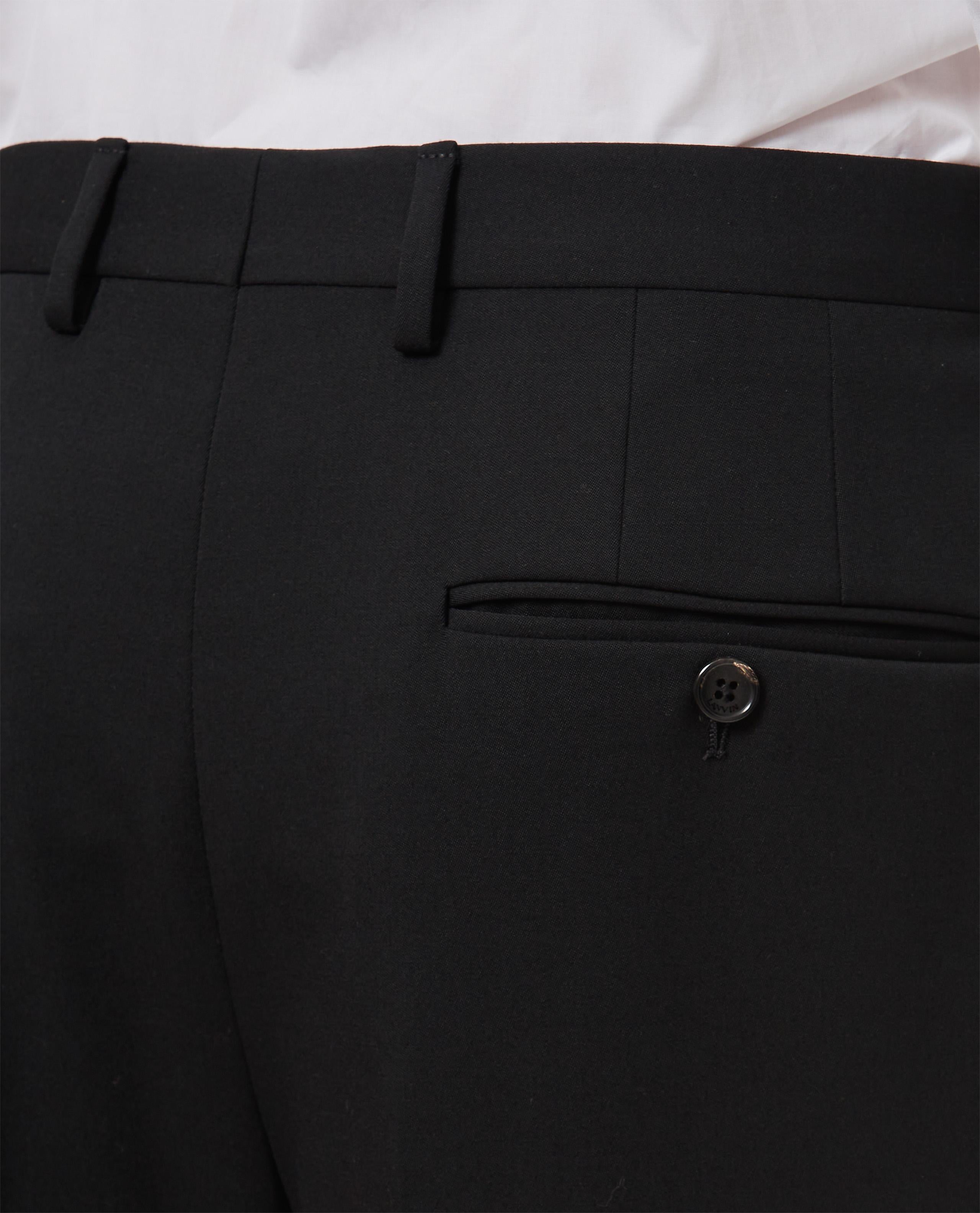 LANVIN MEN'S BLACK WOOL STRAIGHT LEG TROUSERS