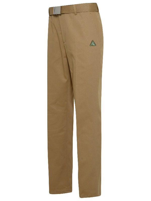 LANVIN MEN'S BEIGE STRAIGHT TROUSERS