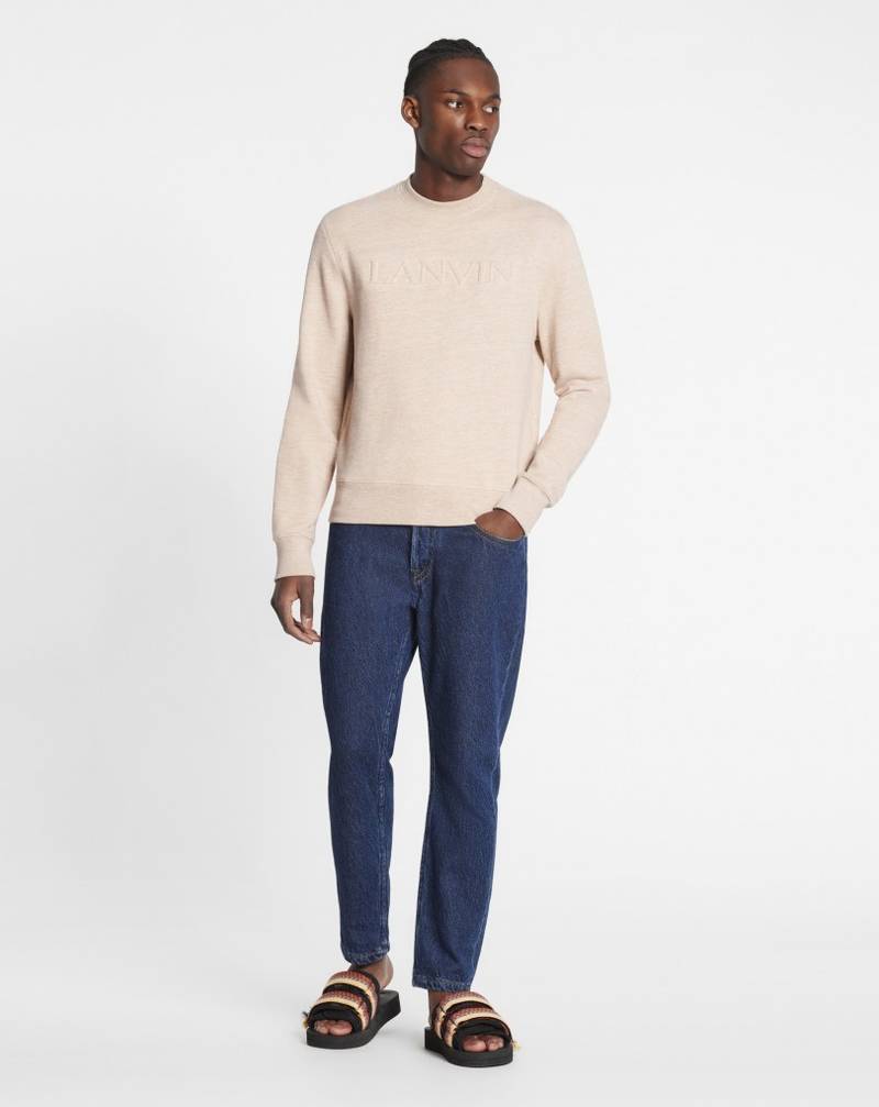 LANVIN MEN'S BLUE DENIM REGULAR TROUSERS