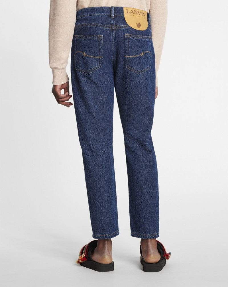 LANVIN MEN'S BLUE DENIM REGULAR TROUSERS