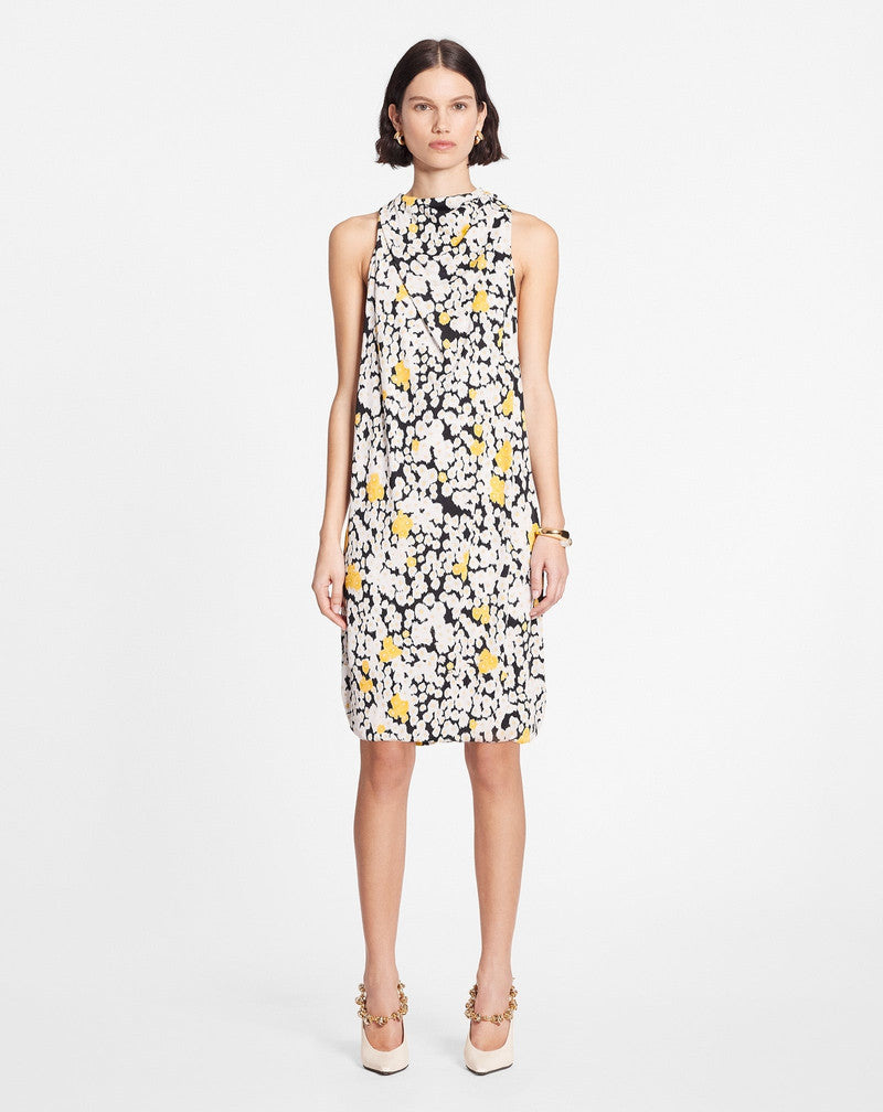 LANVIN WOMEN'S FLORAL KNEE-LENGTH TWISTED BACK DRESS