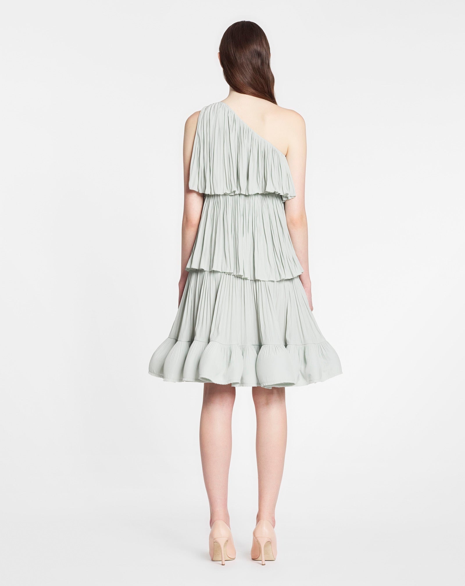 LANVIN WOMEN'S SAGE ASYMMETRIC RUFFLED LAYERED DRESS