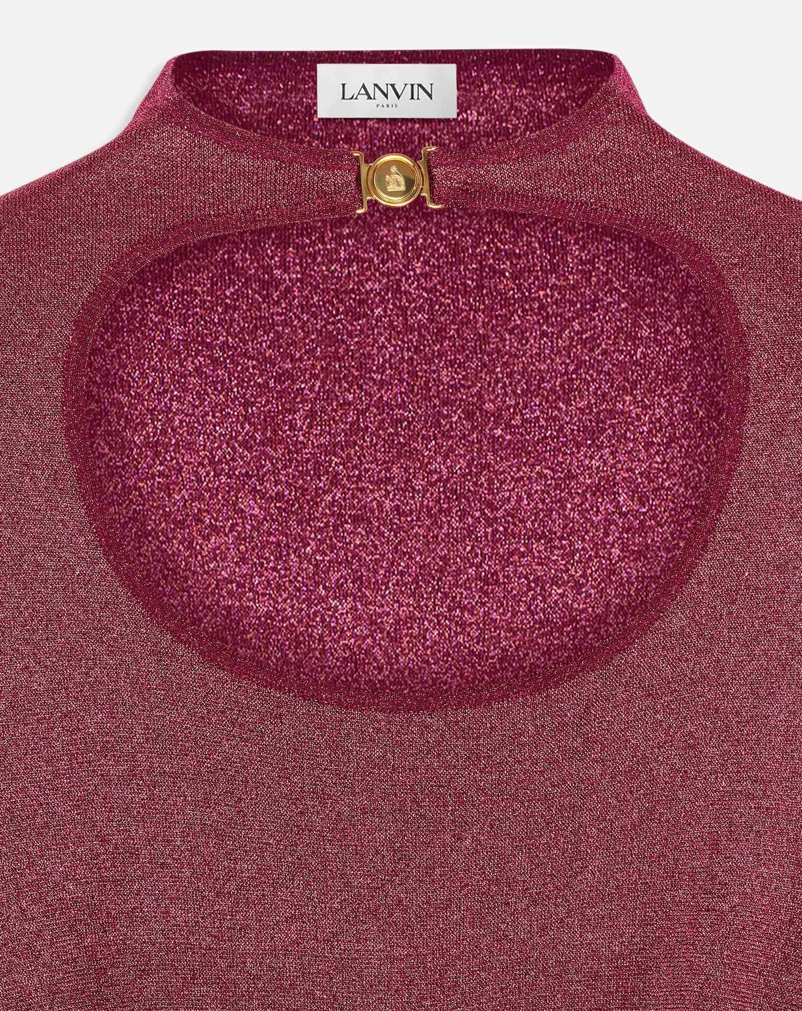 LANVIN WOMEN'S FUCHSIA FINE RIB MIDI DRESS