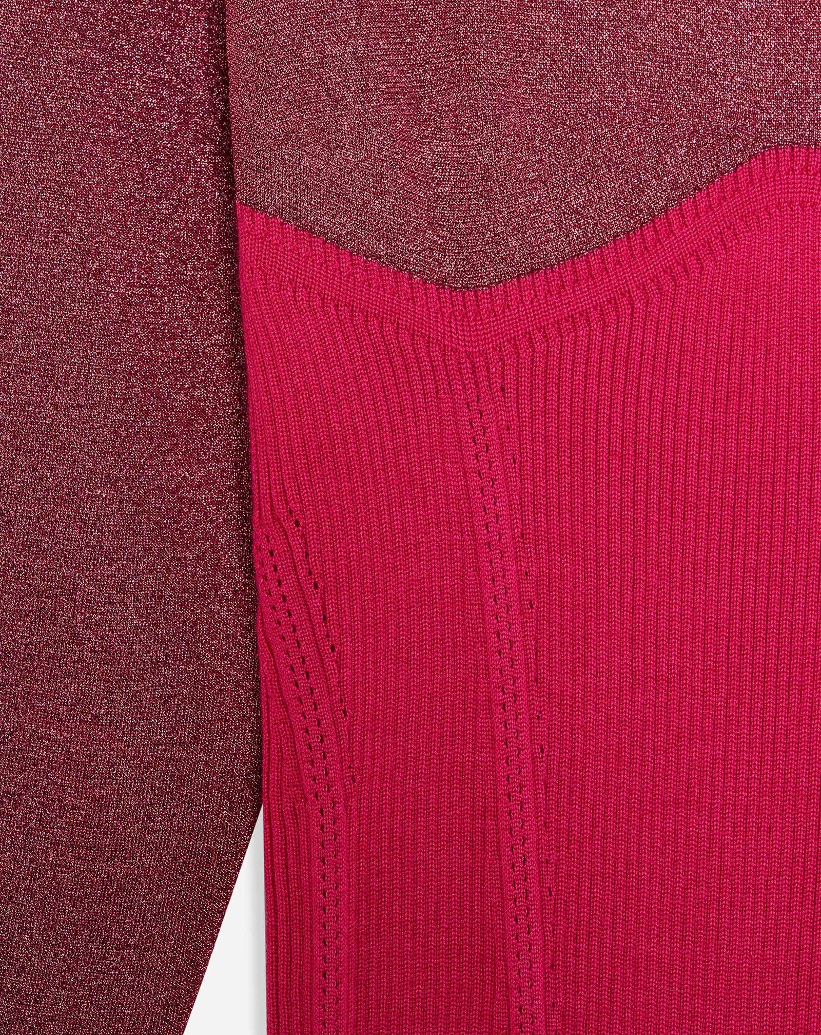 LANVIN WOMEN'S FUCHSIA FINE RIB MIDI DRESS