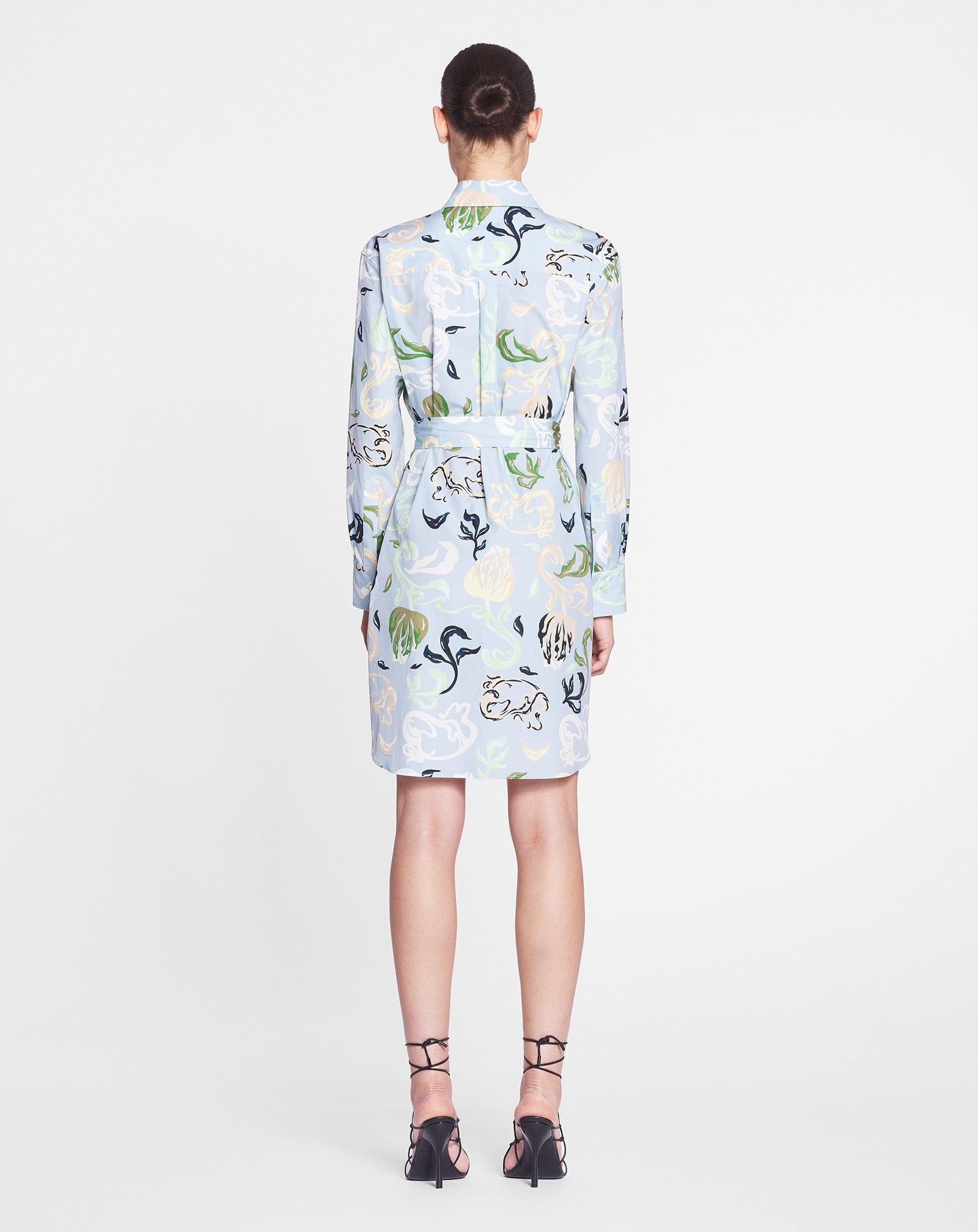 LANVIN WOMEN'S AZUR ABSTRACT PRINT TIE-WAIST DRESS