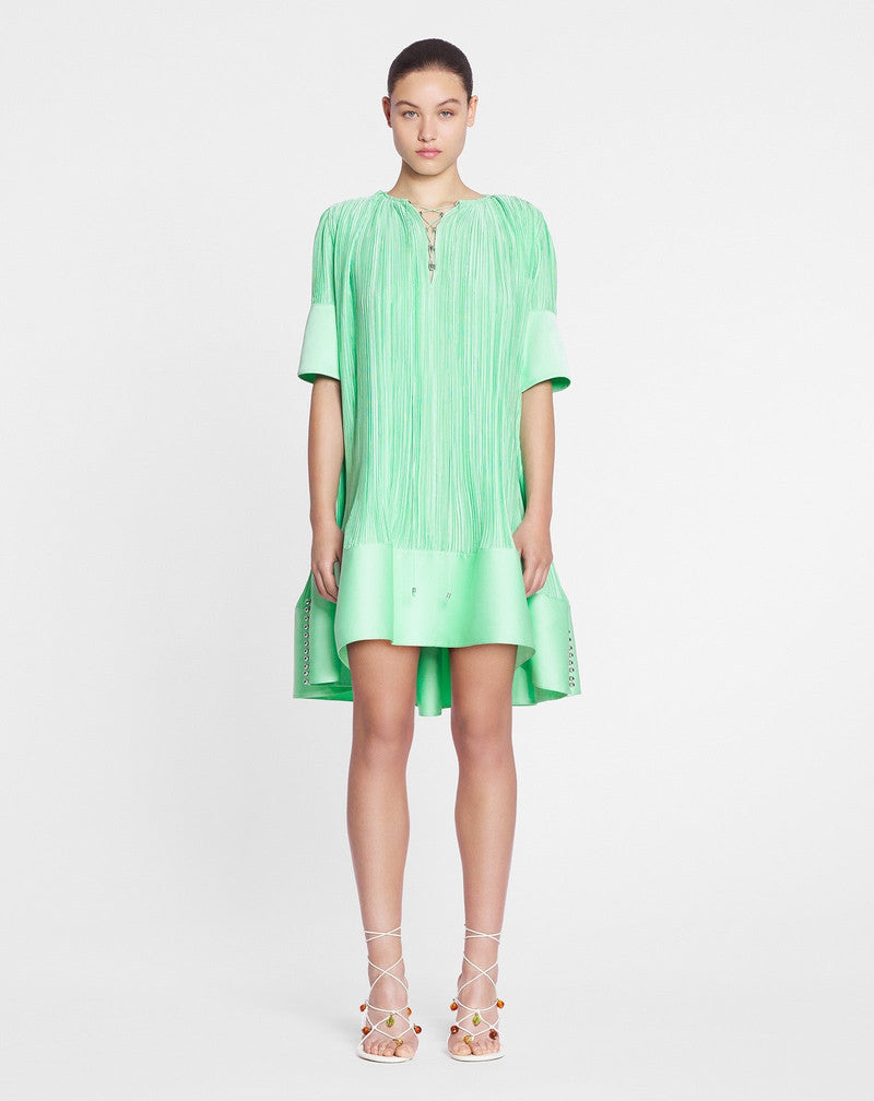 LANVIN WOMEN'S ACQUA PLEATED SHORT CASCADE DRESS