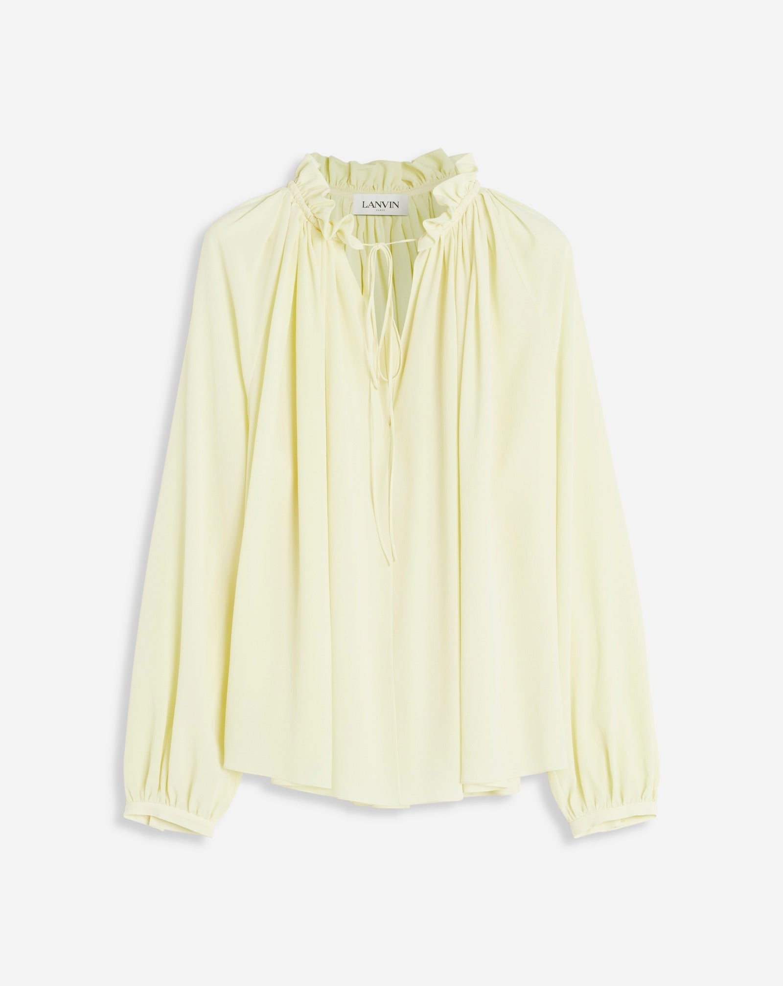 LANVIN WOMEN'S CITRON SILK FLARE SLEEVE BLOUSE