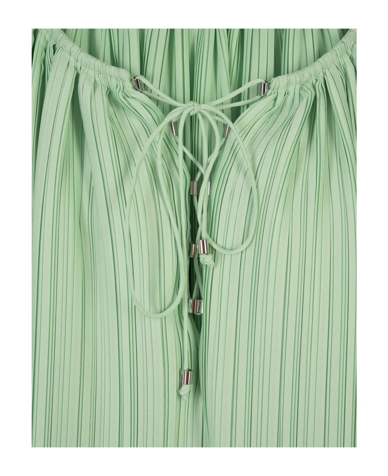 LANVIN WOMEN'S ACQUA PLEATED LONG SLEEVE BLOUSE