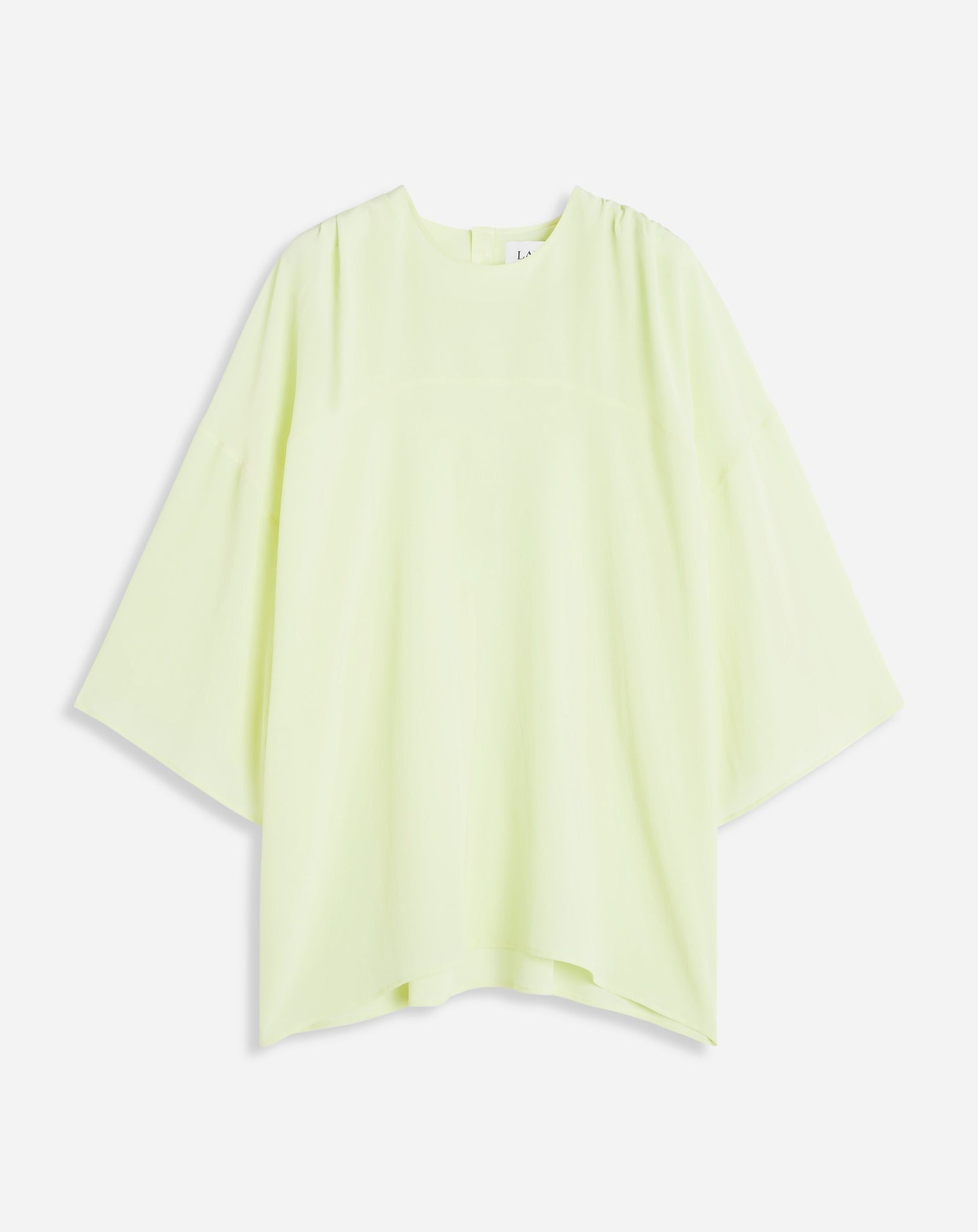 LANVIN WOMEN'S CITRON SILK ROUND NECK BLOUSE