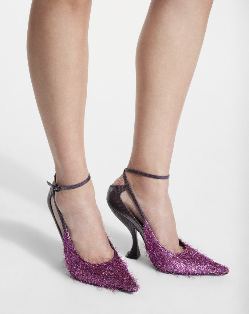 LANVIN WOMEN'S ROSE TEXTURED POINTED TOE PUMPS