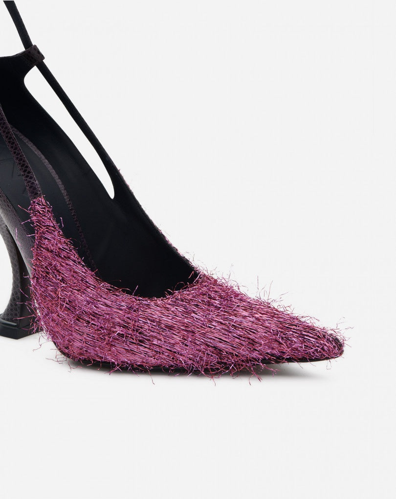 LANVIN WOMEN'S ROSE TEXTURED POINTED TOE PUMPS
