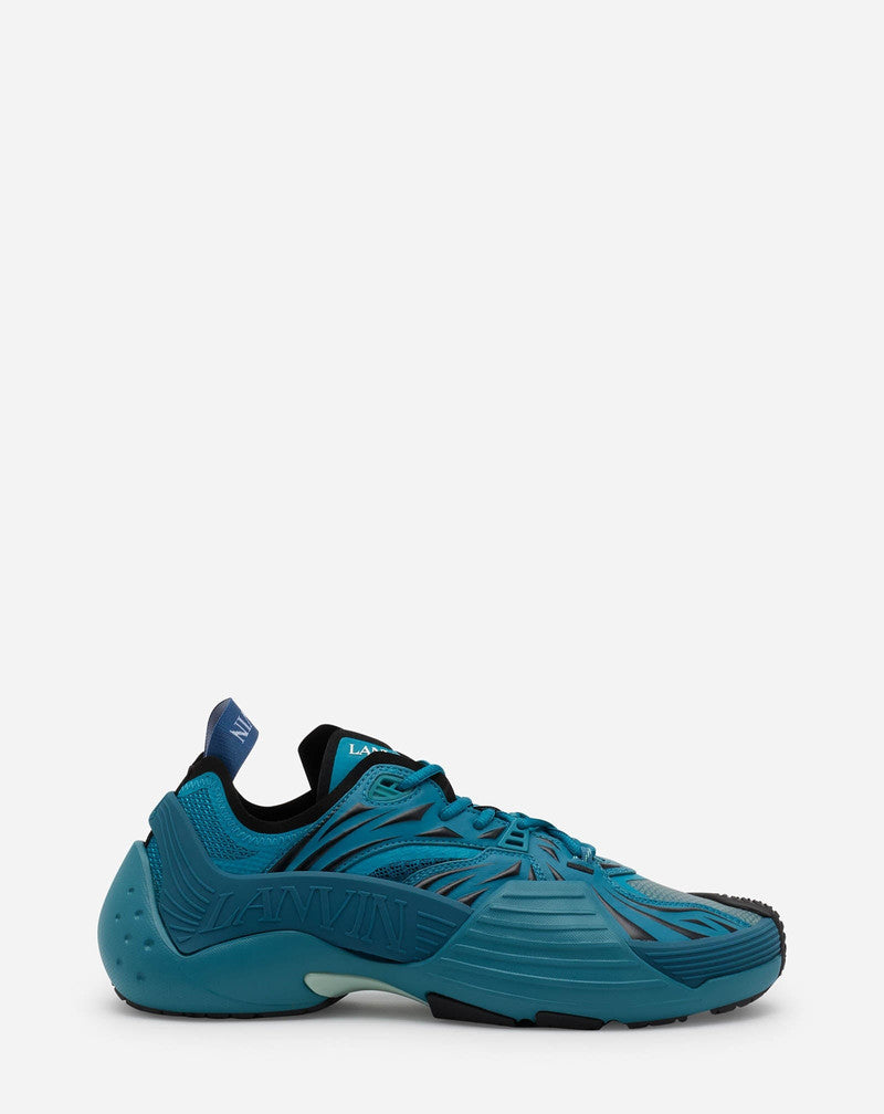 LANVIN MEN'S TURQUOISE LOW TOP SNEAKERS