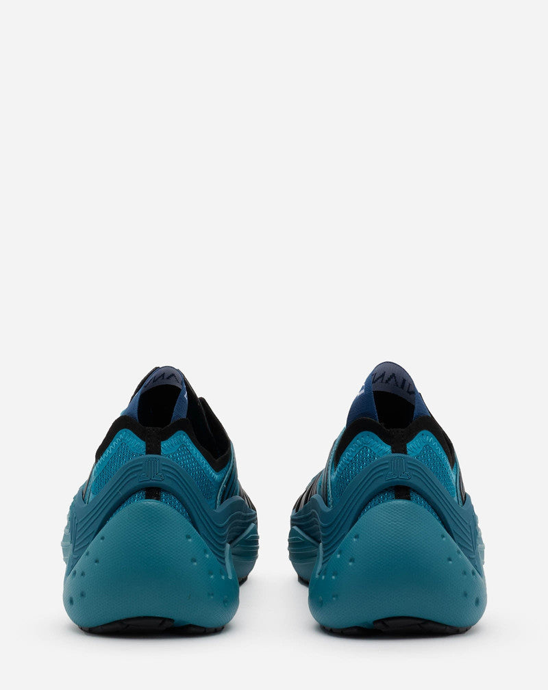 LANVIN MEN'S TURQUOISE LOW TOP SNEAKERS