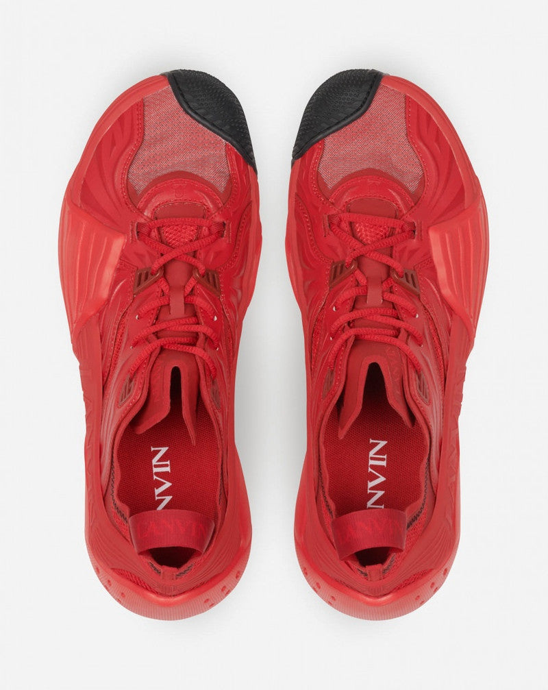 LANVIN MEN'S RED LOW-TOP SNEAKERS