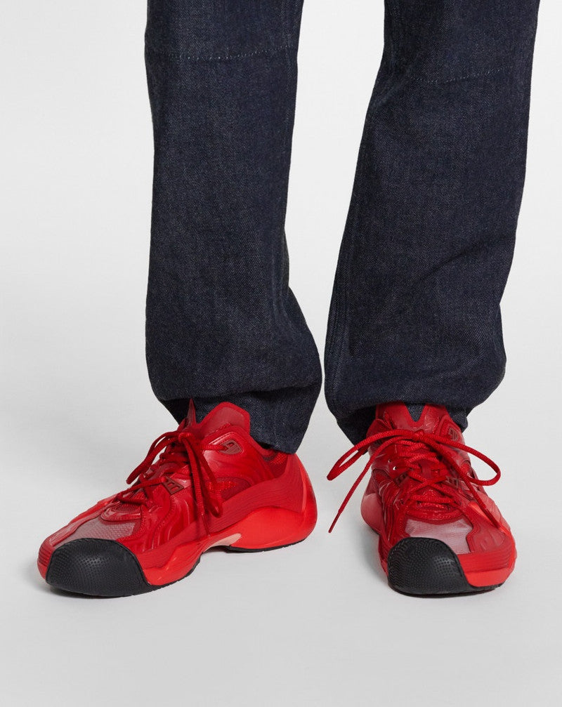 LANVIN MEN'S RED LOW-TOP SNEAKERS